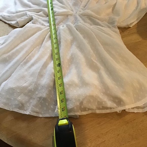 Showpo 8 White Mini Dress Swiss Dot Wedding Ethereal Bridal Luxe Boho Romantic - Picture 10 of 12